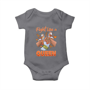 Multiple Sclerosis Awareness Baby Onesie Orange Ribbon Fight MS Like A Queen TS10 Charcoal Print Your Wear