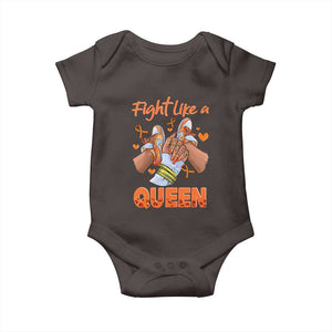Multiple Sclerosis Awareness Baby Onesie Orange Ribbon Fight MS Like A Queen TS10 Dark Chocolate Print Your Wear