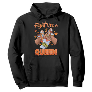 Multiple Sclerosis Awareness Hoodie Orange Ribbon Fight MS Like A Queen TS10 Black Print Your Wear