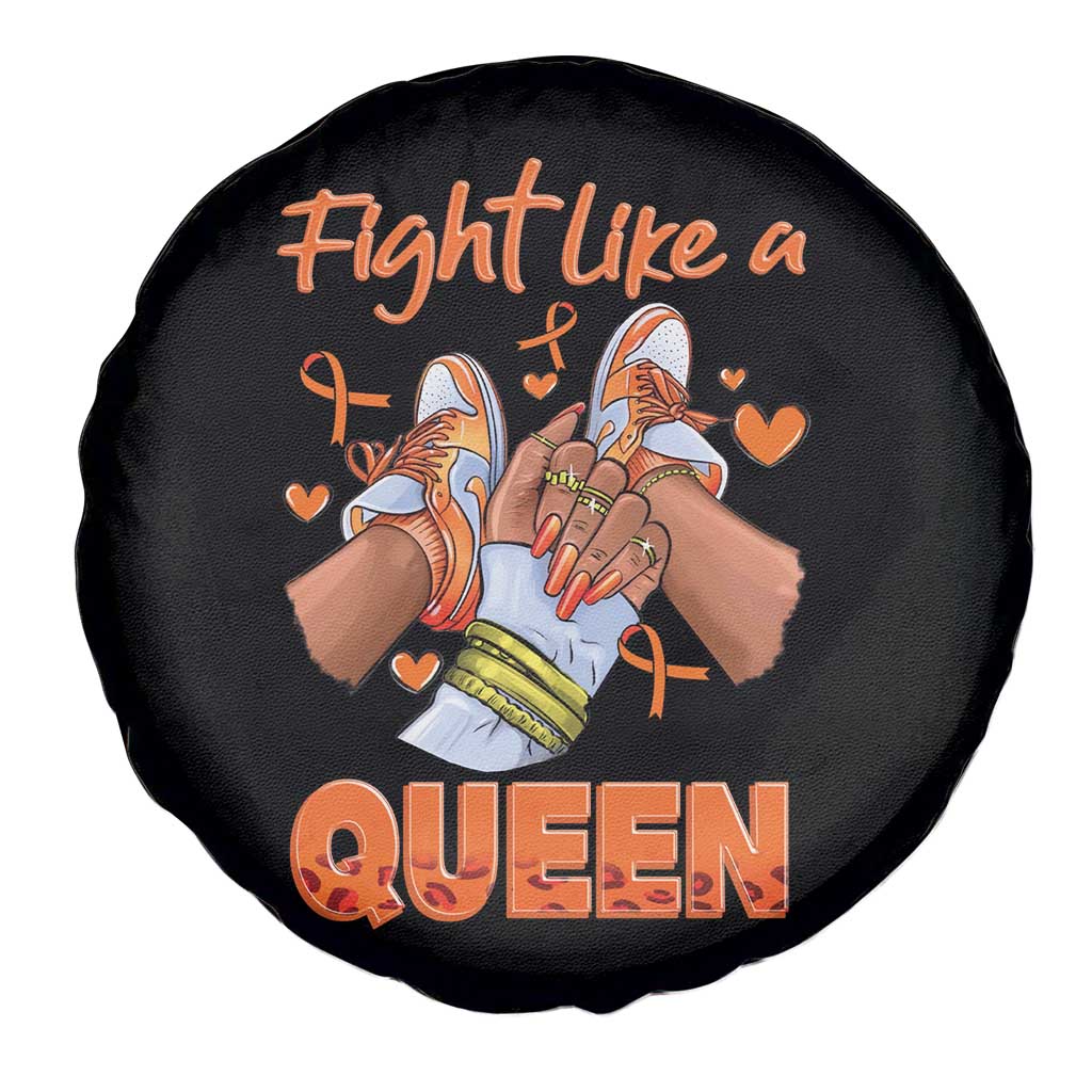 Multiple Sclerosis Awareness Spare Tire Cover Orange Ribbon Fight MS Like A Queen TS10 Print Your Wear