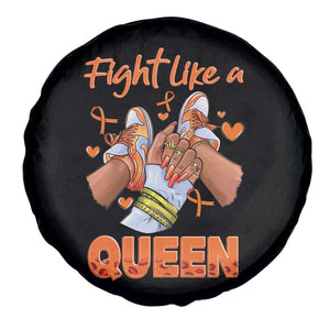 Multiple Sclerosis Awareness Spare Tire Cover Orange Ribbon Fight MS Like A Queen TS10 Print Your Wear