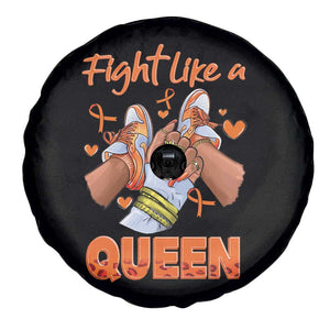 Multiple Sclerosis Awareness Spare Tire Cover Orange Ribbon Fight MS Like A Queen TS10 Print Your Wear