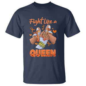 Multiple Sclerosis Awareness T Shirt Orange Ribbon Fight MS Like A Queen TS10 Navy Print Your Wear
