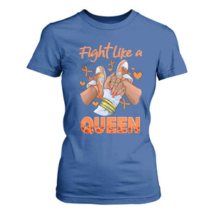 Multiple Sclerosis Awareness T Shirt For Women Orange Ribbon Fight MS Like A Queen TS10 Royal Blue Print Your Wear