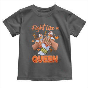 Multiple Sclerosis Awareness Toddler T Shirt Orange Ribbon Fight MS Like A Queen TS10 Dark Heather Print Your Wear