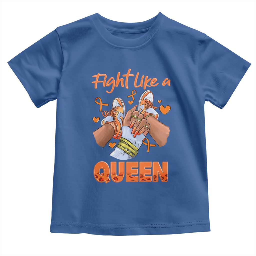 Multiple Sclerosis Awareness Toddler T Shirt Orange Ribbon Fight MS Like A Queen TS10 Royal Blue Print Your Wear