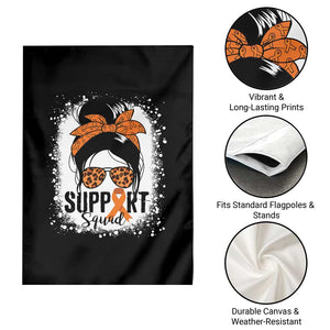 Multiple Sclerosis Awareness Garden Flag Orange Ribbon Support Squad Messy Bun TS10 Print Your Wear