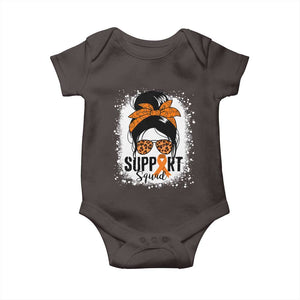Multiple Sclerosis Awareness Baby Onesie Orange Ribbon Support Squad Messy Bun TS10 Dark Chocolate Print Your Wear