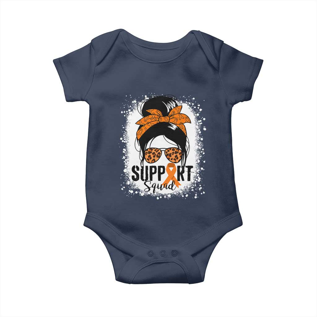 Multiple Sclerosis Awareness Baby Onesie Orange Ribbon Support Squad Messy Bun TS10 Navy Print Your Wear