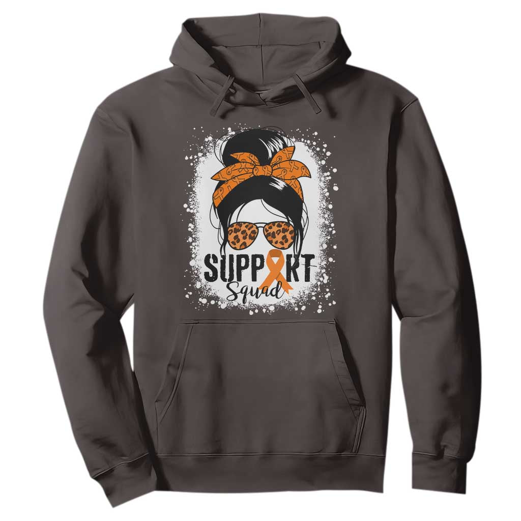 Multiple Sclerosis Awareness Hoodie Orange Ribbon Support Squad Messy Bun TS10 Dark Chocolate Print Your Wear