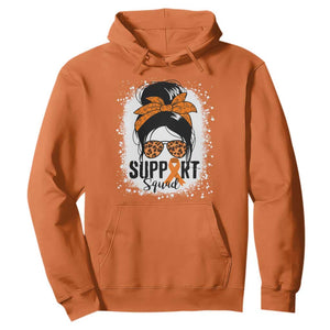 Multiple Sclerosis Awareness Hoodie Orange Ribbon Support Squad Messy Bun TS10 Orange Print Your Wear