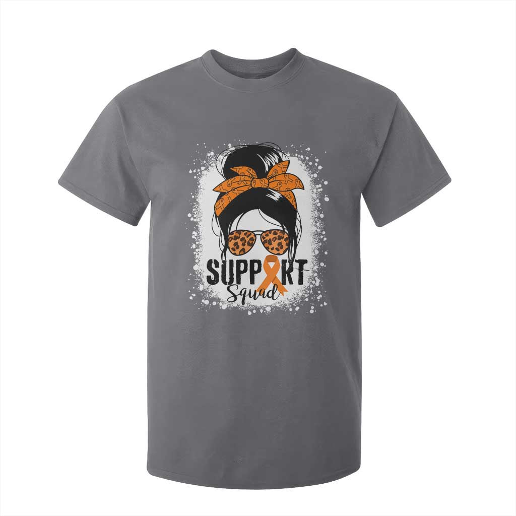 Multiple Sclerosis Awareness T Shirt For Kid Orange Ribbon Support Squad Messy Bun TS10 Charcoal Print Your Wear
