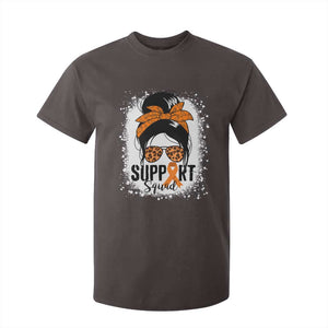 Multiple Sclerosis Awareness T Shirt For Kid Orange Ribbon Support Squad Messy Bun TS10 Dark Chocolate Print Your Wear