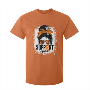 Multiple Sclerosis Awareness T Shirt For Kid Orange Ribbon Support Squad Messy Bun TS10 Orange Print Your Wear