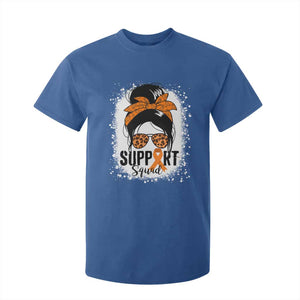 Multiple Sclerosis Awareness T Shirt For Kid Orange Ribbon Support Squad Messy Bun TS10 Royal Blue Print Your Wear