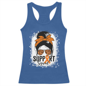 Multiple Sclerosis Awareness Racerback Tank Top Orange Ribbon Support Squad Messy Bun TS10 Royal Blue Print Your Wear