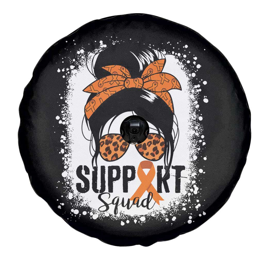 Multiple Sclerosis Awareness Spare Tire Cover Orange Ribbon Support Squad Messy Bun TS10 Print Your Wear