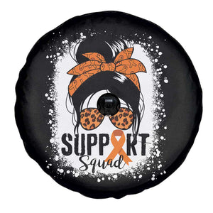 Multiple Sclerosis Awareness Spare Tire Cover Orange Ribbon Support Squad Messy Bun TS10 Print Your Wear