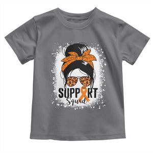 Multiple Sclerosis Awareness Toddler T Shirt Orange Ribbon Support Squad Messy Bun TS10 Charcoal Print Your Wear