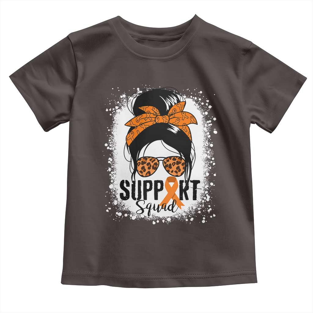 Multiple Sclerosis Awareness Toddler T Shirt Orange Ribbon Support Squad Messy Bun TS10 Dark Chocolate Print Your Wear