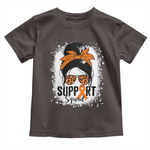 Multiple Sclerosis Awareness Toddler T Shirt Orange Ribbon Support Squad Messy Bun TS10 Dark Chocolate Print Your Wear