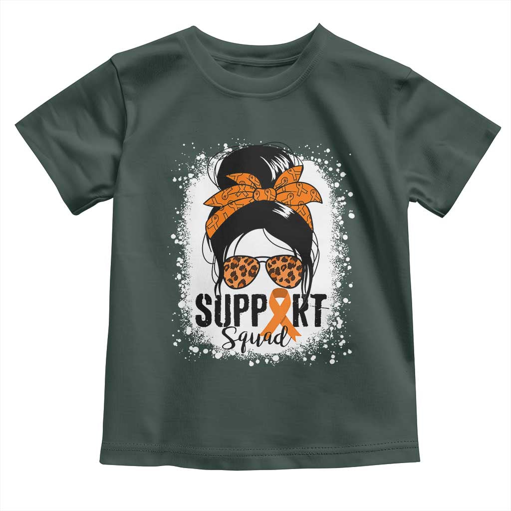 Multiple Sclerosis Awareness Toddler T Shirt Orange Ribbon Support Squad Messy Bun TS10 Dark Forest Green Print Your Wear