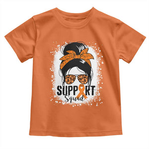 Multiple Sclerosis Awareness Toddler T Shirt Orange Ribbon Support Squad Messy Bun TS10 Orange Print Your Wear
