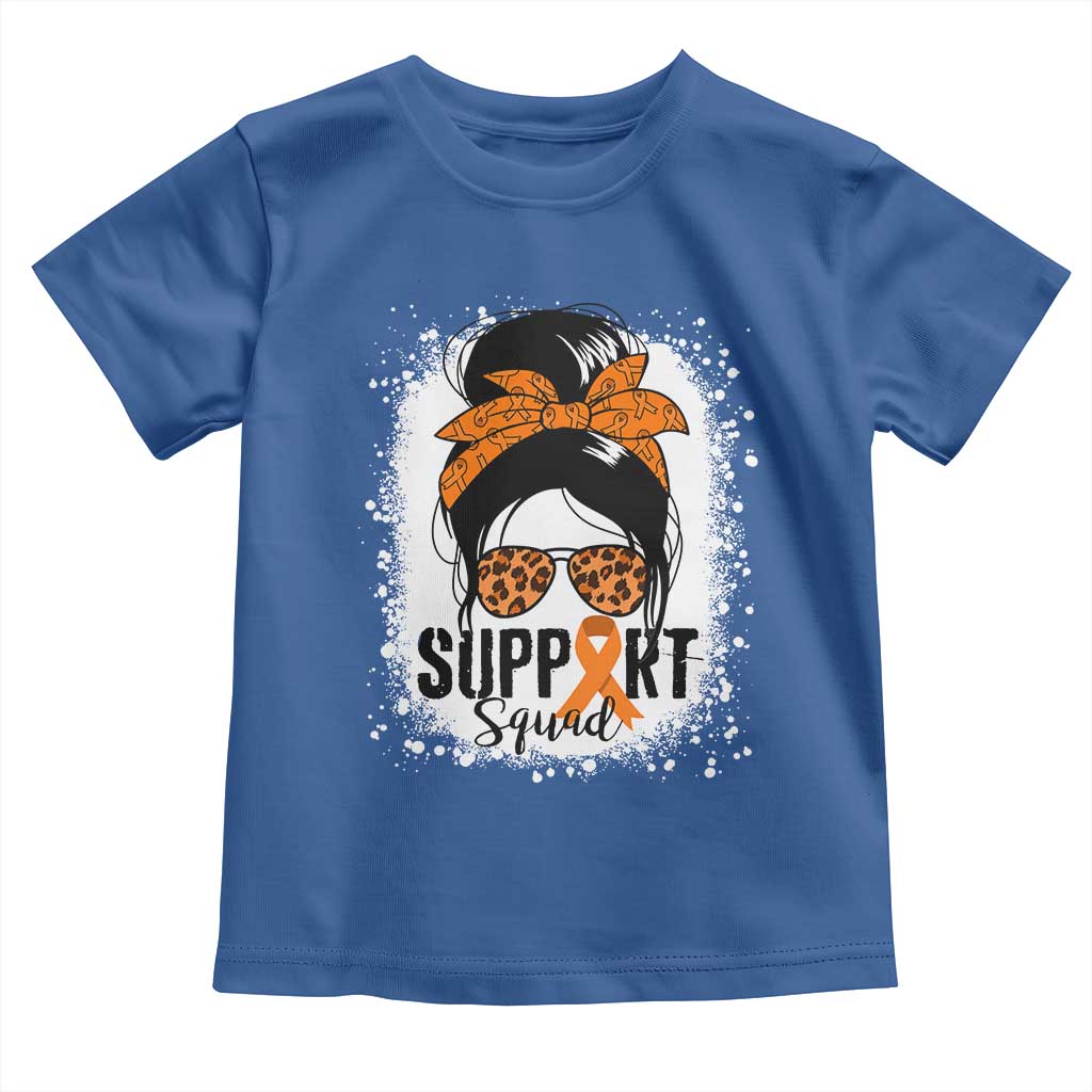 Multiple Sclerosis Awareness Toddler T Shirt Orange Ribbon Support Squad Messy Bun TS10 Royal Blue Print Your Wear