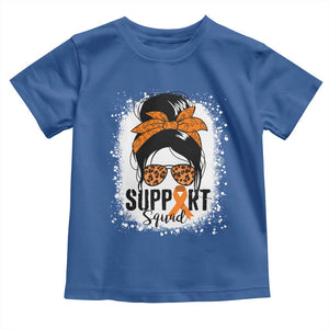 Multiple Sclerosis Awareness Toddler T Shirt Orange Ribbon Support Squad Messy Bun TS10 Royal Blue Print Your Wear