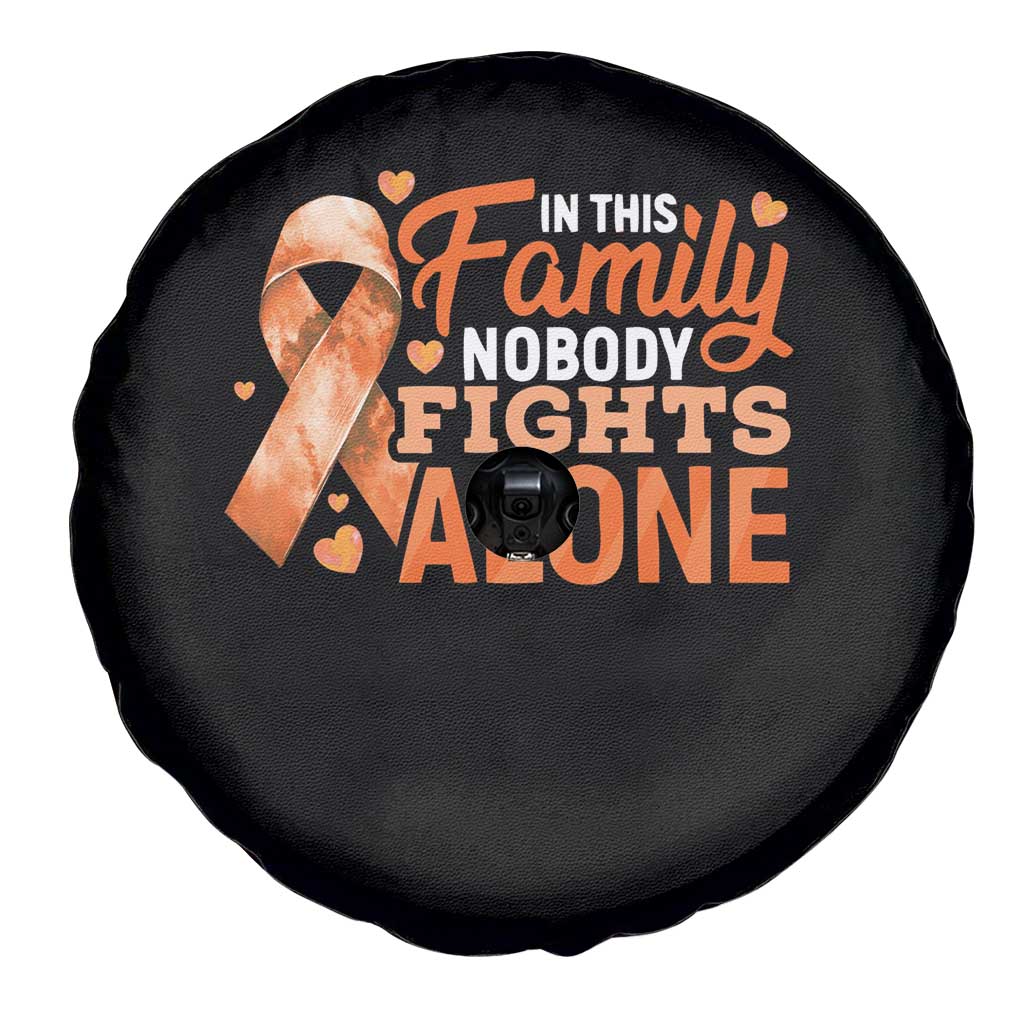 Multiple Sclerosis Awareness Spare Tire Cover Orange Ribbon In This Family Nobody Fights Alone TS10 Print Your Wear