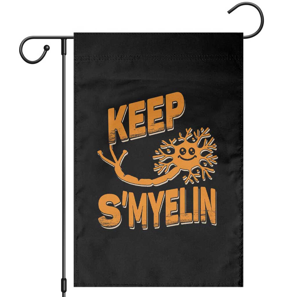 Multiple Sclerosis Awareness Garden Flag Orange Ribbon Keep S'Myelin MS Warrior TS10 Black Print Your Wear
