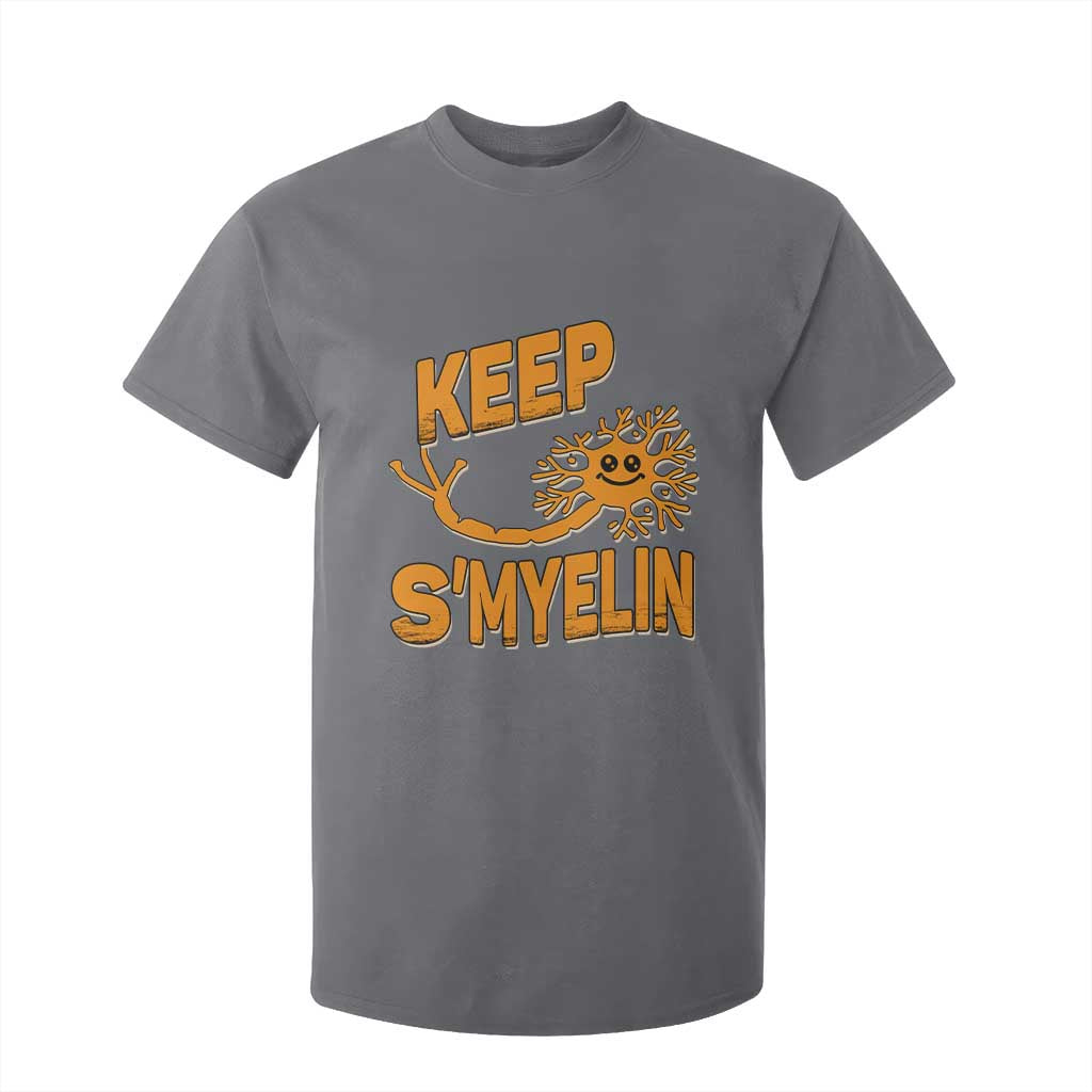 Multiple Sclerosis Awareness T Shirt For Kid Orange Ribbon Keep S'Myelin MS Warrior TS10 Charcoal Print Your Wear