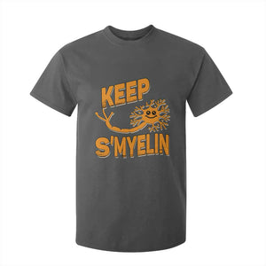 Multiple Sclerosis Awareness T Shirt For Kid Orange Ribbon Keep S'Myelin MS Warrior TS10 Dark Heather Print Your Wear