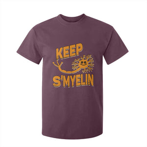 Multiple Sclerosis Awareness T Shirt For Kid Orange Ribbon Keep S'Myelin MS Warrior TS10 Maroon Print Your Wear