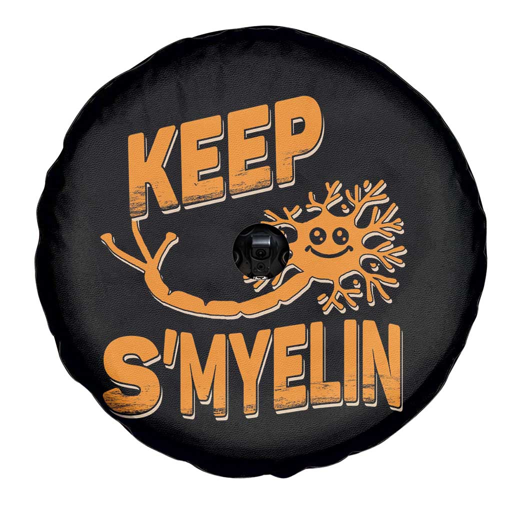 Multiple Sclerosis Awareness Spare Tire Cover Orange Ribbon Keep S'Myelin MS Warrior TS10 Print Your Wear