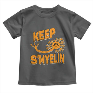 Multiple Sclerosis Awareness Toddler T Shirt Orange Ribbon Keep S'Myelin MS Warrior TS10 Dark Heather Print Your Wear