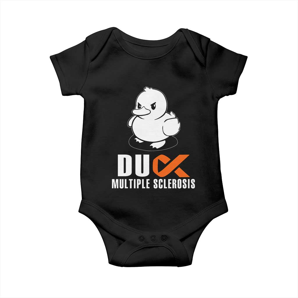 Duck Multiple Sclerosis Awareness Baby Onesie Orange Ribbon MS Support Squad TS10 Black Print Your Wear