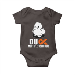 Duck Multiple Sclerosis Awareness Baby Onesie Orange Ribbon MS Support Squad TS10 Dark Chocolate Print Your Wear
