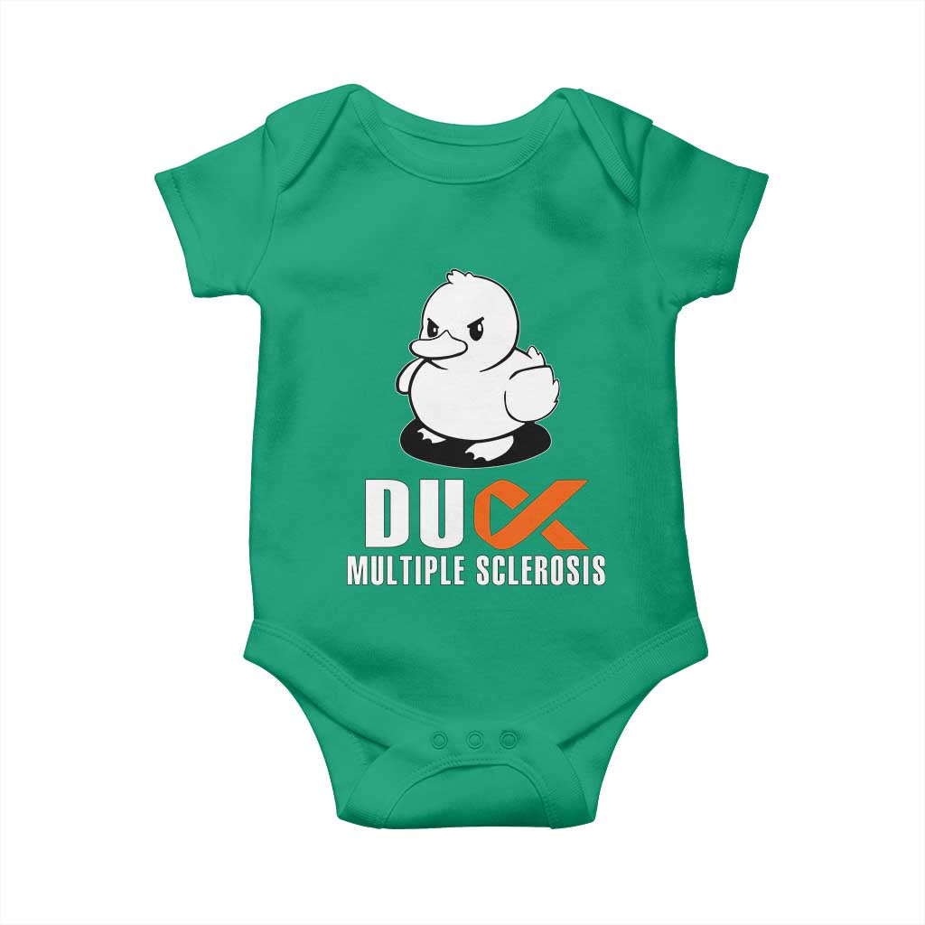 Duck Multiple Sclerosis Awareness Baby Onesie Orange Ribbon MS Support Squad TS10 Irish Green Print Your Wear