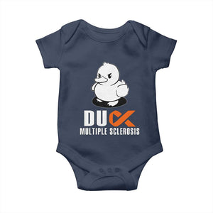 Duck Multiple Sclerosis Awareness Baby Onesie Orange Ribbon MS Support Squad TS10 Navy Print Your Wear