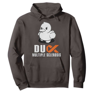 Duck Multiple Sclerosis Awareness Hoodie Orange Ribbon MS Support Squad TS10 Dark Chocolate Print Your Wear