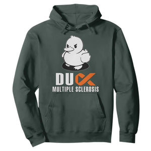 Duck Multiple Sclerosis Awareness Hoodie Orange Ribbon MS Support Squad TS10 Dark Forest Green Print Your Wear