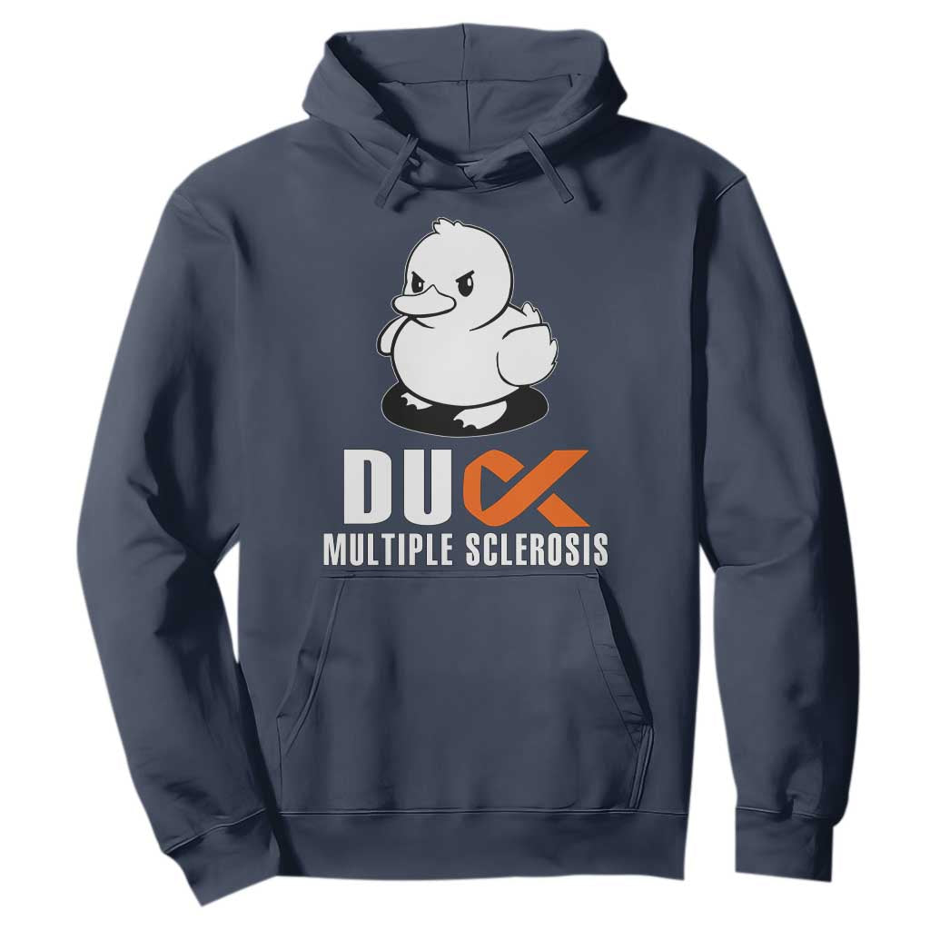 Duck Multiple Sclerosis Awareness Hoodie Orange Ribbon MS Support Squad TS10 Navy Print Your Wear