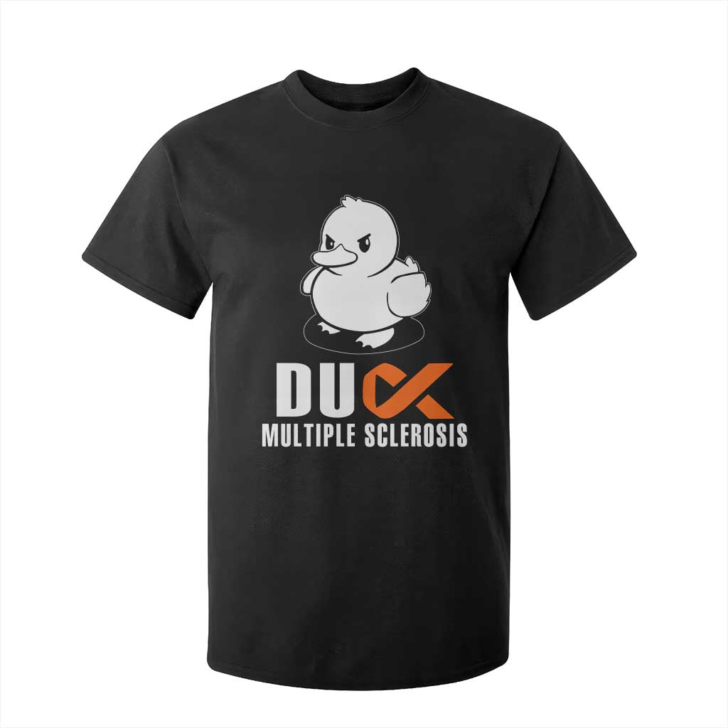 Duck Multiple Sclerosis Awareness T Shirt For Kid Orange Ribbon MS Support Squad TS10 Black Print Your Wear