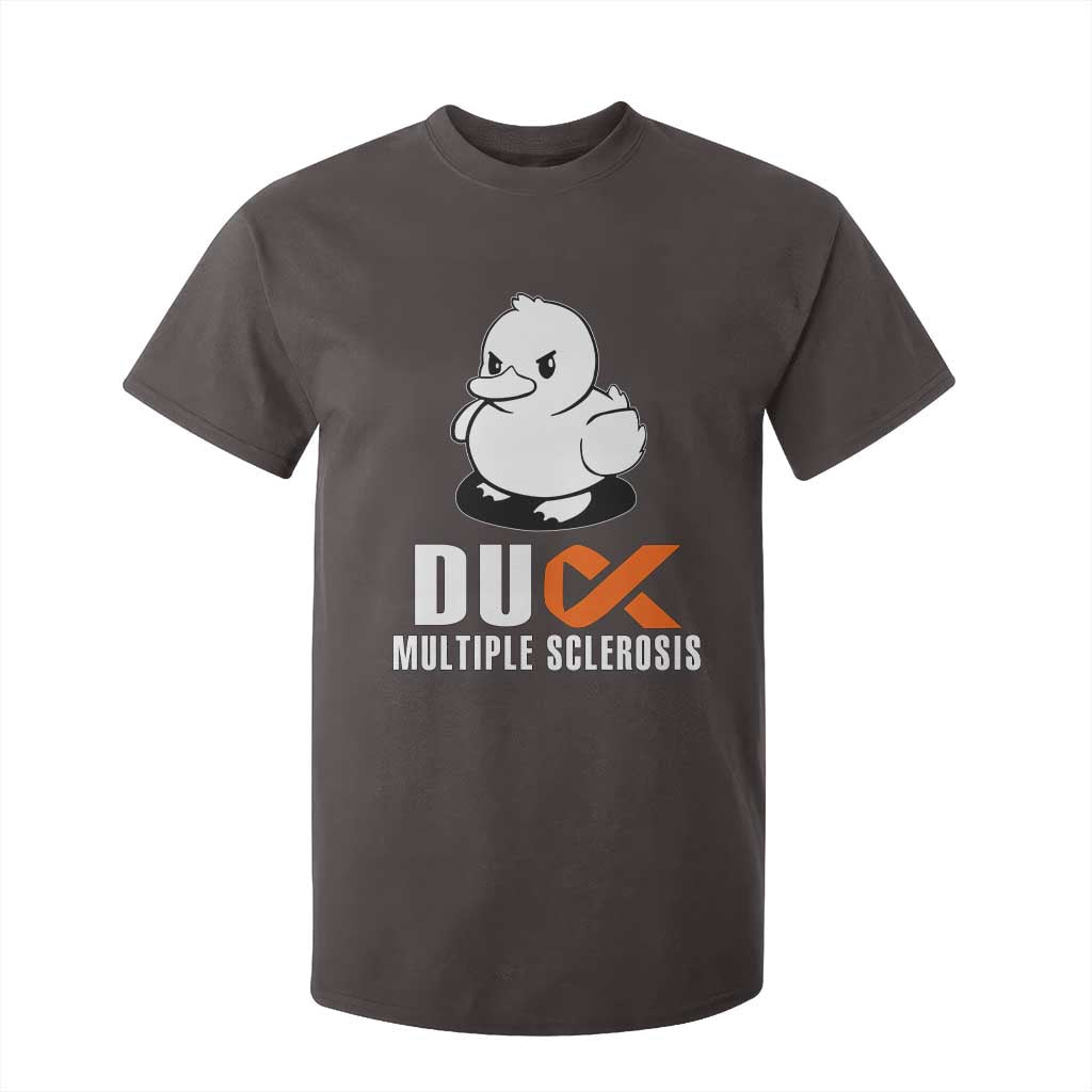 Duck Multiple Sclerosis Awareness T Shirt For Kid Orange Ribbon MS Support Squad TS10 Dark Chocolate Print Your Wear