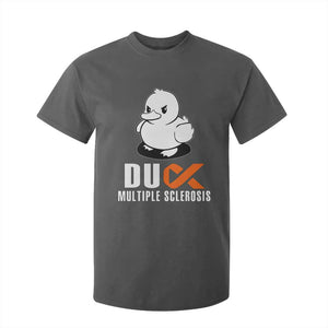 Duck Multiple Sclerosis Awareness T Shirt For Kid Orange Ribbon MS Support Squad TS10 Dark Heather Print Your Wear