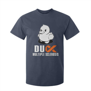 Duck Multiple Sclerosis Awareness T Shirt For Kid Orange Ribbon MS Support Squad TS10 Navy Print Your Wear