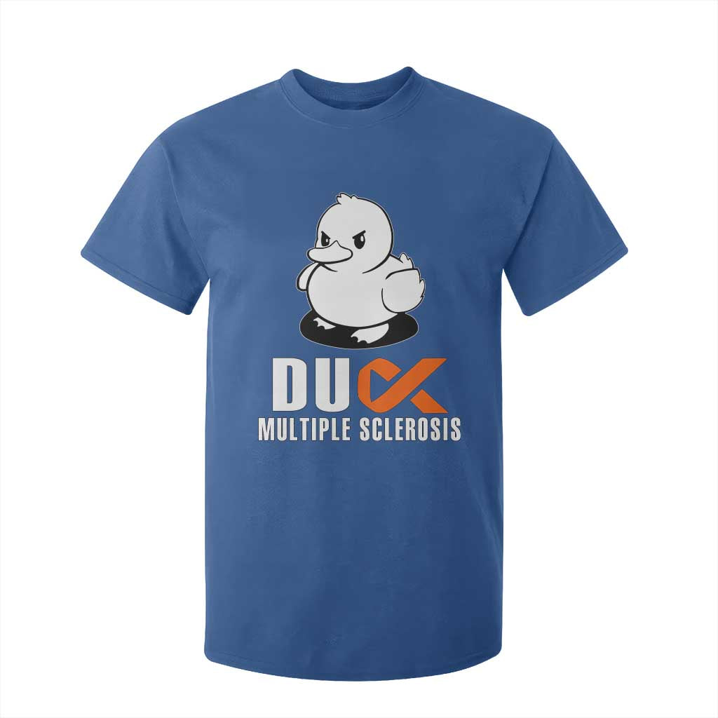 Duck Multiple Sclerosis Awareness T Shirt For Kid Orange Ribbon MS Support Squad TS10 Royal Blue Print Your Wear