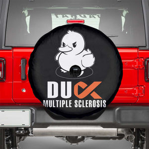 Duck Multiple Sclerosis Awareness Spare Tire Cover Orange Ribbon MS Support Squad TS10 Black Print Your Wear