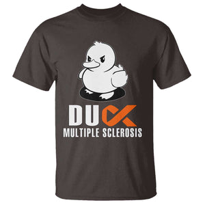 Duck Multiple Sclerosis Awareness T Shirt Orange Ribbon MS Support Squad TS10 Dark Chocolate Print Your Wear